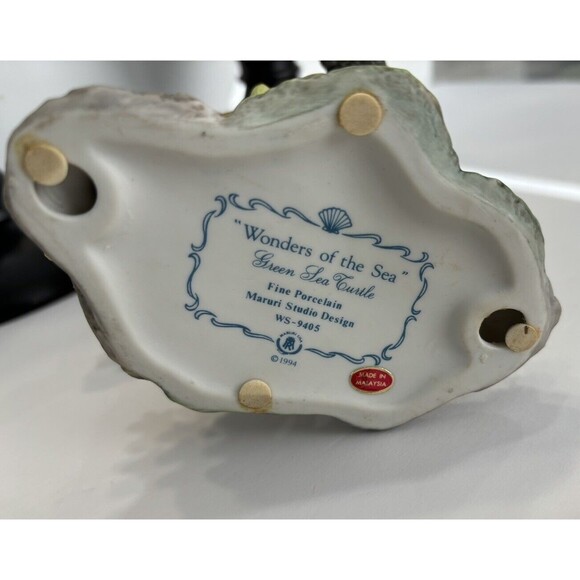 Vintage 1994 Wonders of the Green Sea Turtle Studio Design Porcelain Figurine - Picture 12 of 12